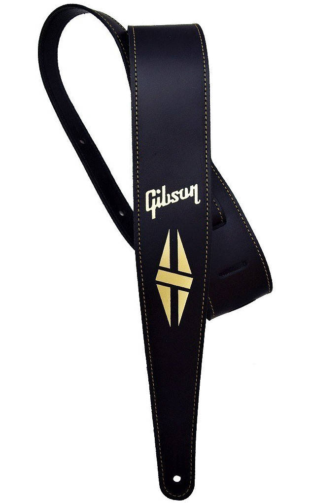 Gibson Strap Leather Black Split Diamond