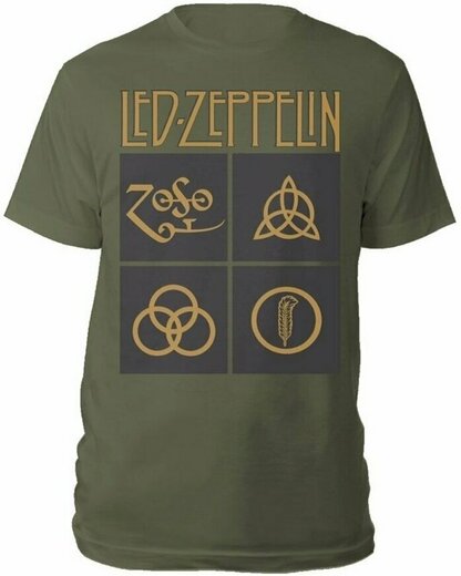Led Zeppelin Gold Symbols M Maglietta