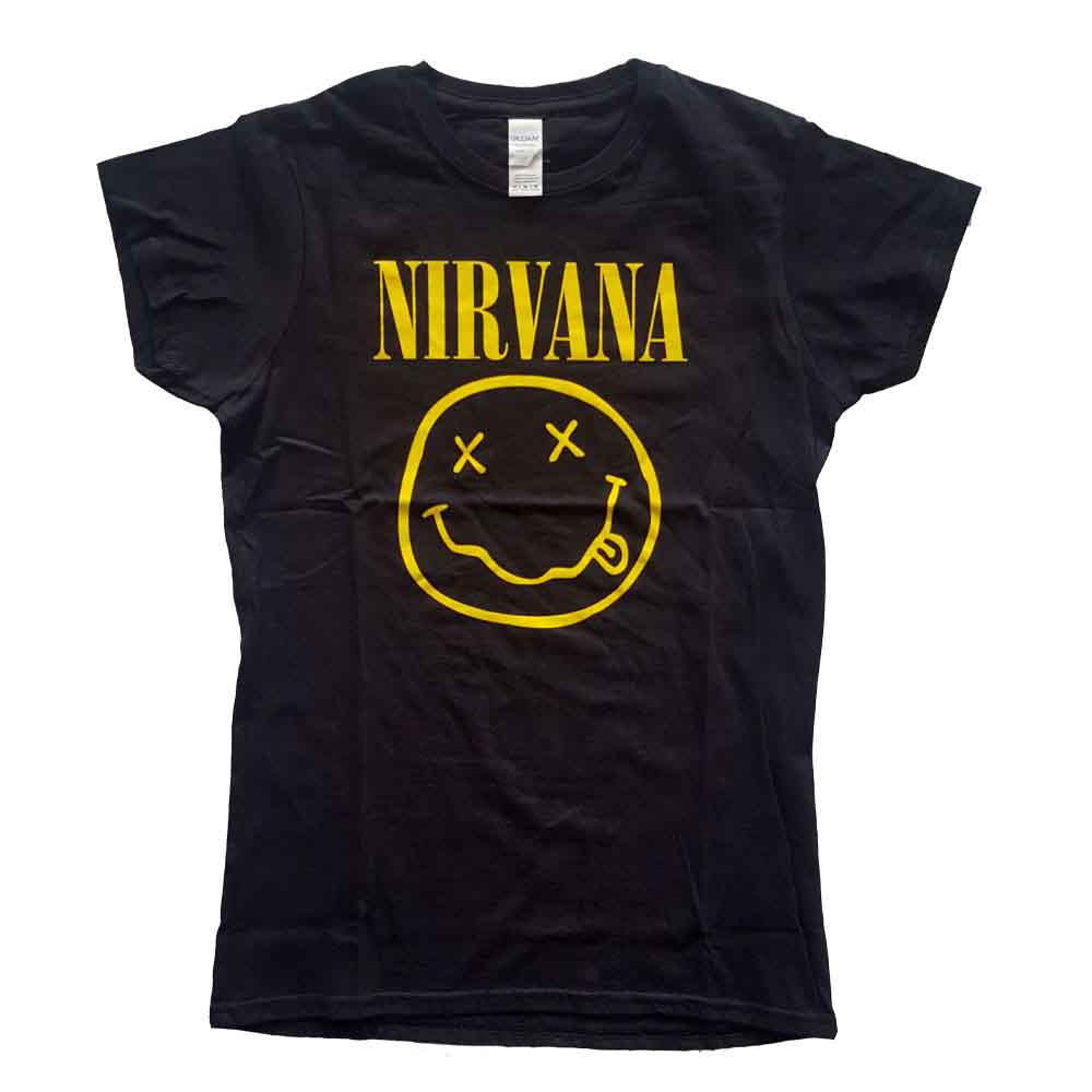 Nirvana M Lady Yellow Happy Maglietta