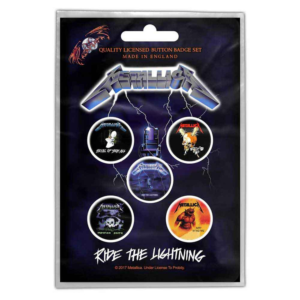Metallica Button Badge Pack Ride The Lightning 