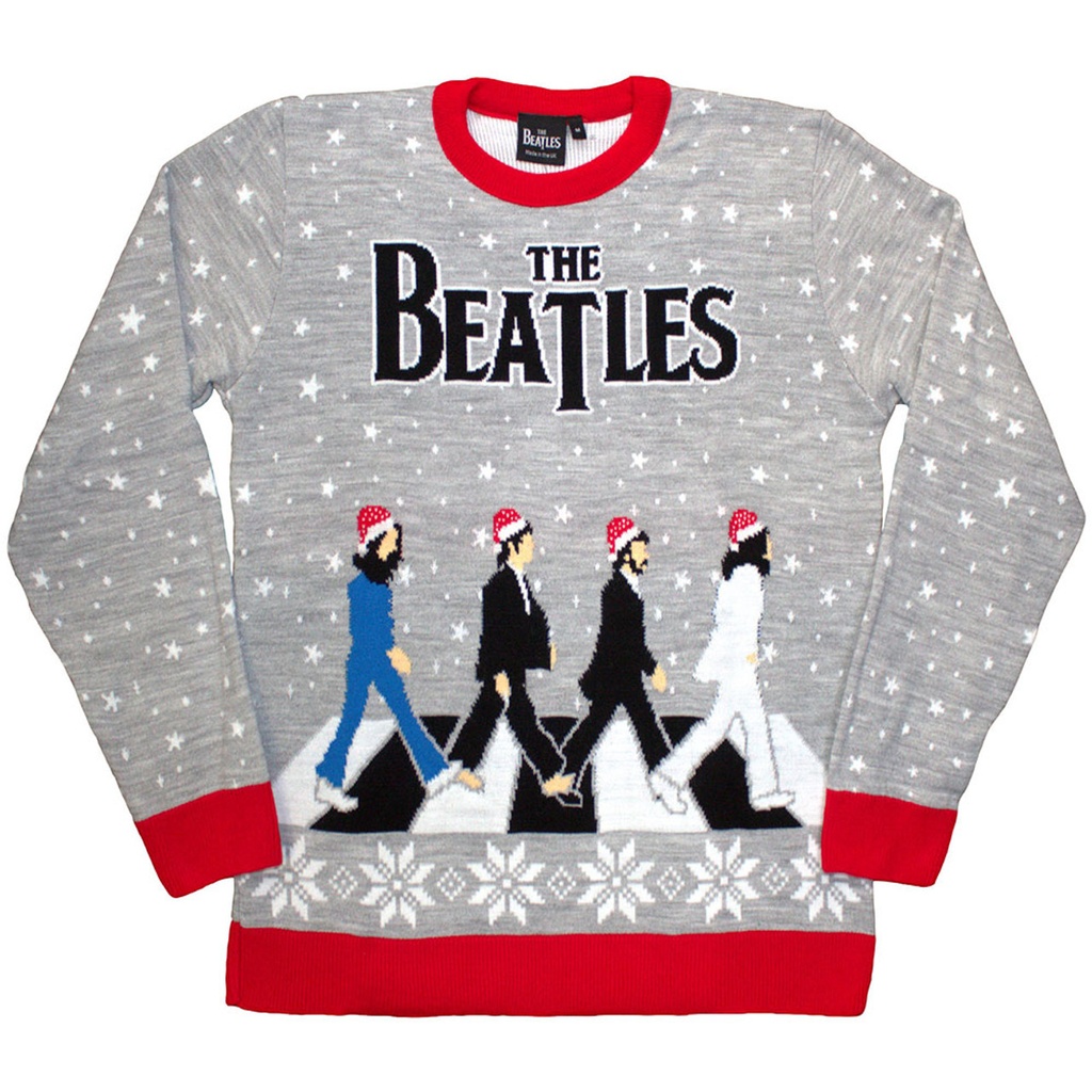 The Beatles M Unisex Maglione: Abbey Road Xmas