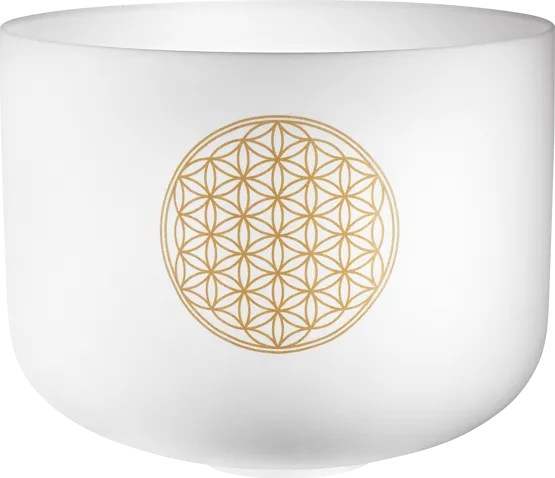 Planetary Tuned Crystal Singing Bowl 16" - Flower Of Life