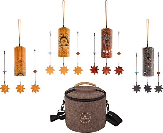 4 Pezzi Bamboo Chime Set + Borsa