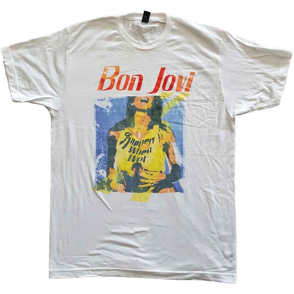 BonJovi S Slippery When Wet Original Cover Maglietta 