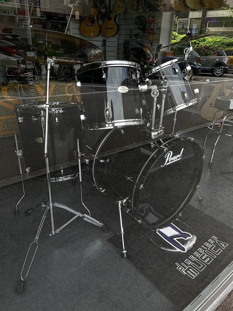 Pearl Forum Series Black + Piatti + Pelli Nuove Evans G2