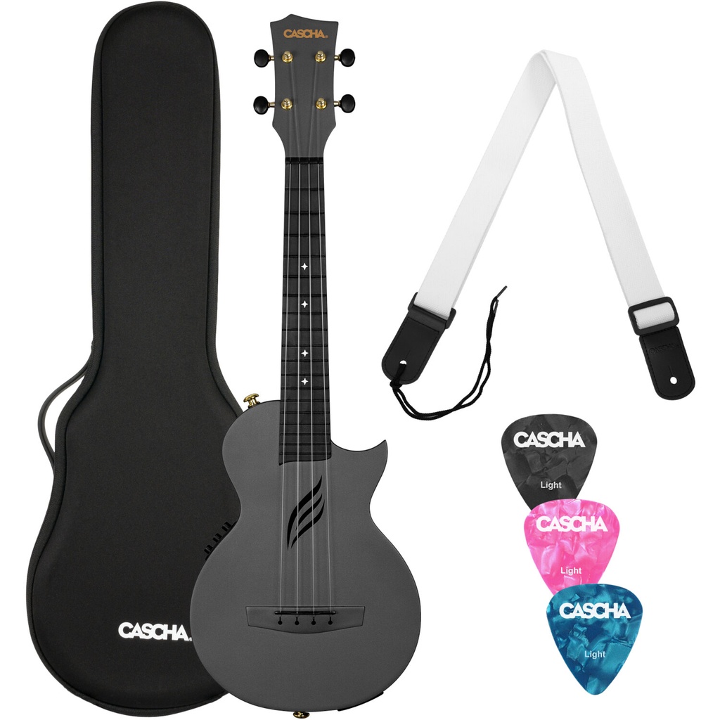 Cascha Ukulele Concerto Carbon Nero