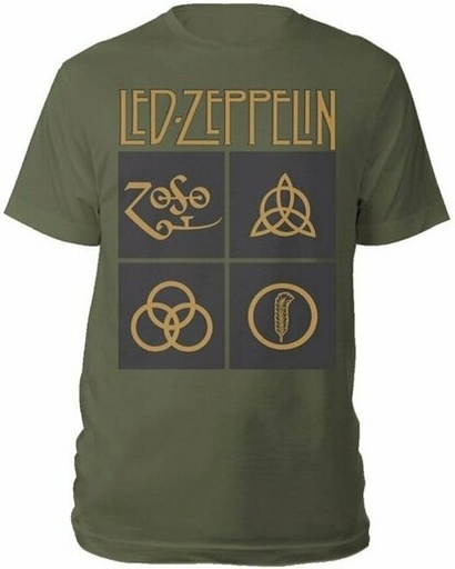 [LZTS02MGR03] Led Zeppelin L Gold Symbols Maglietta