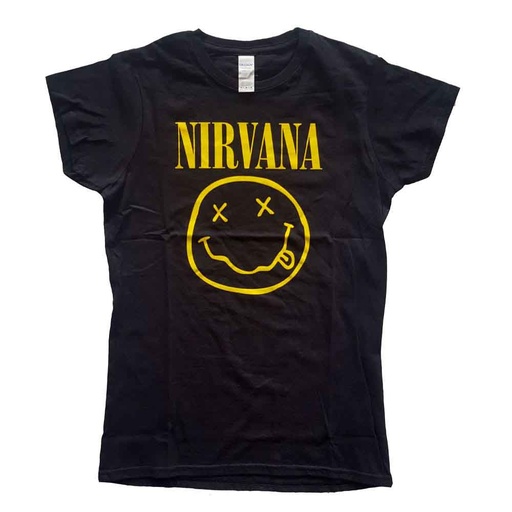 [NIRVTS04LB02] Nirvana M Lady Yellow Happy Maglietta