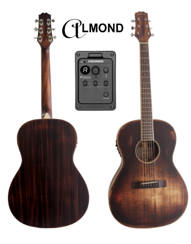 [AMSG42-E-VT] Almond Abete rosso / Mogano Vintage + Fishman + Pro Bag