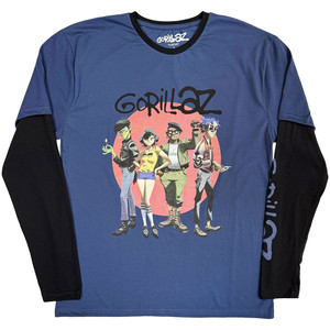 [GORLLST04MDB03] Gorillaz L Group Circle Maglietta Maniche Lunghe