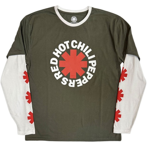 [RHCPLLST01MGRW02] Red Hot Chili Peppers M Aesterisk Maglietta Maniche Lunghe