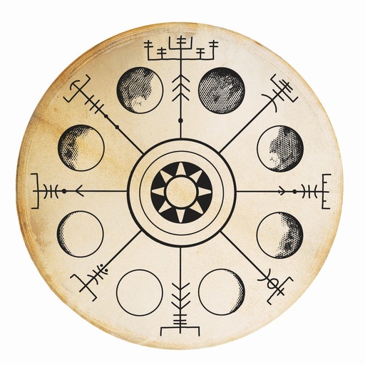 [382493-Z40] Tamburo Sciamanico Vegvisir Capra 40cm