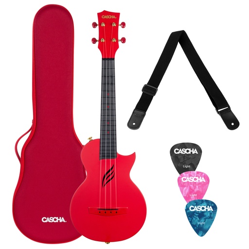 [Red] Cascha Ukulele Concerto Carbon Rosso